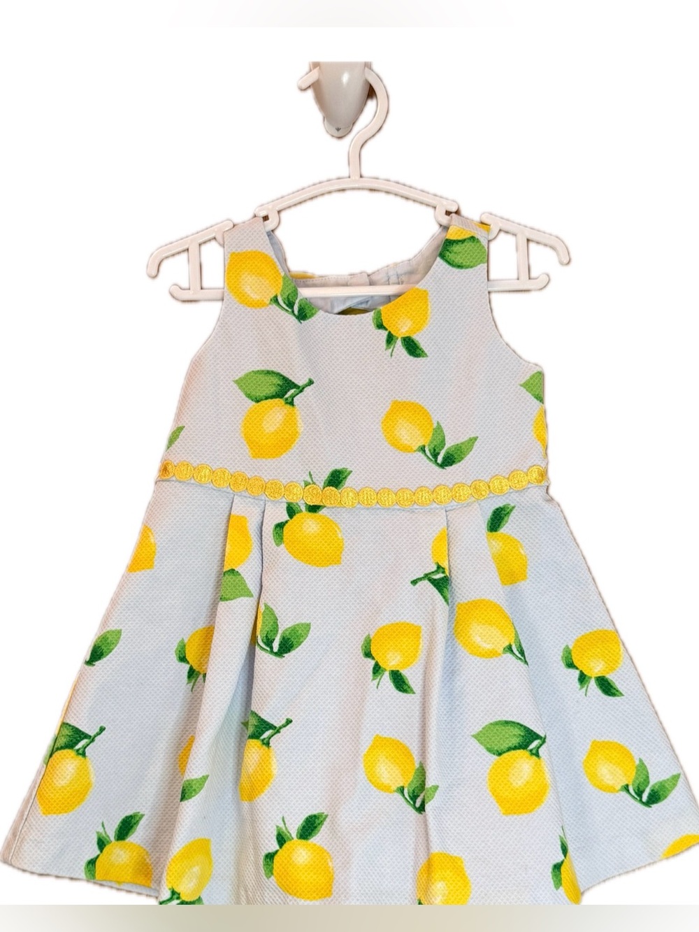 Janie and Jack Sky Blue Lemon Print Sundress in 18 Months